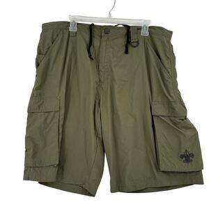 Boy Scouts Cargo Shorts Adult Size L Olive Green Nylon Centennial Uniform